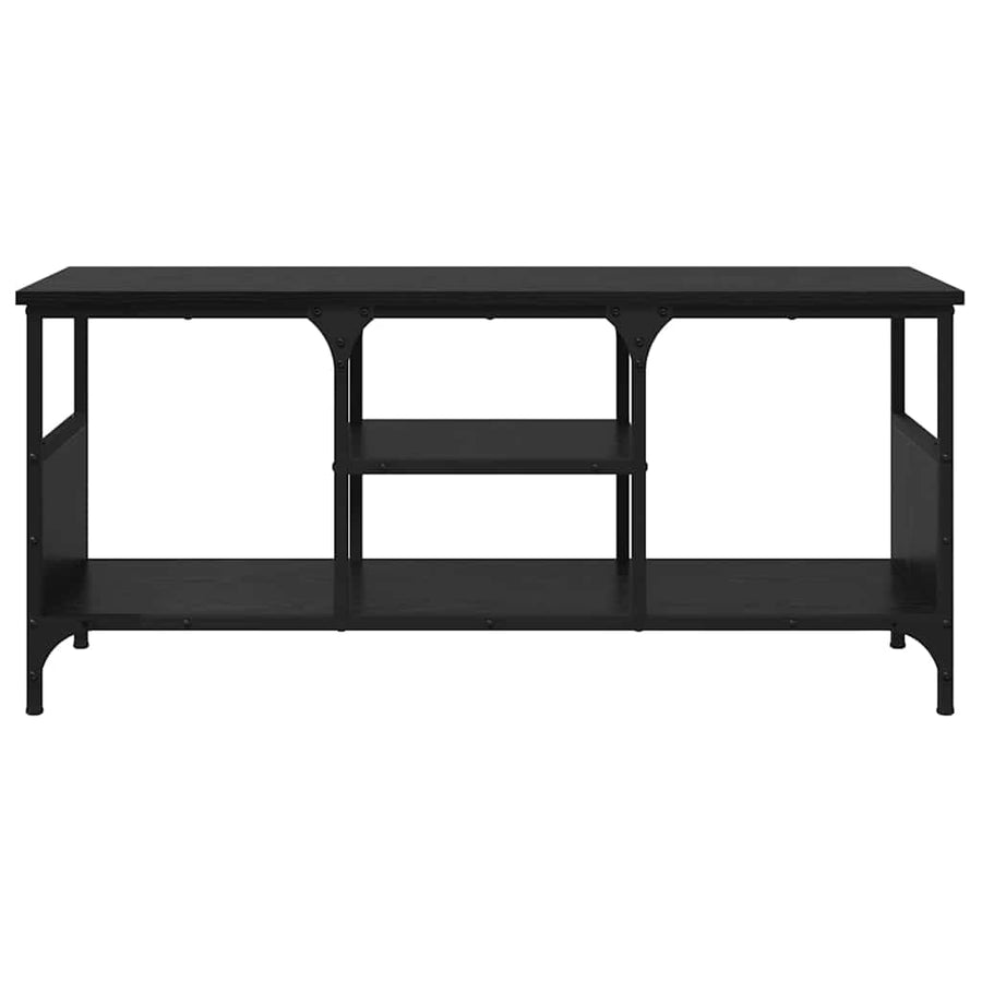 TV-kast Zwart Eiken 100 x 35 x 45 cm Gemonteerd hout en ijzer