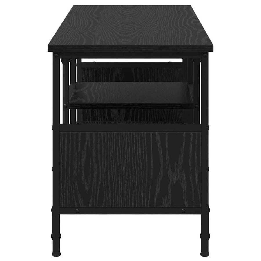 TV-kast Zwart Eiken 100 x 35 x 45 cm Gemonteerd hout en ijzer