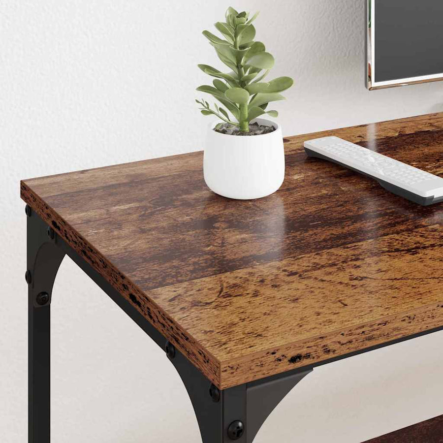 TV-kast Oud Hout 201 x 35 x 45 cm Gemonteerd hout en ijzer