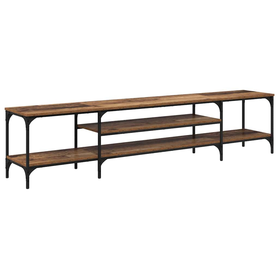 TV-kast Oud Hout 201 x 35 x 45 cm Gemonteerd hout en ijzer