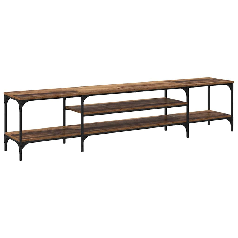 TV-kast Oud Hout 201 x 35 x 45 cm Gemonteerd hout en ijzer