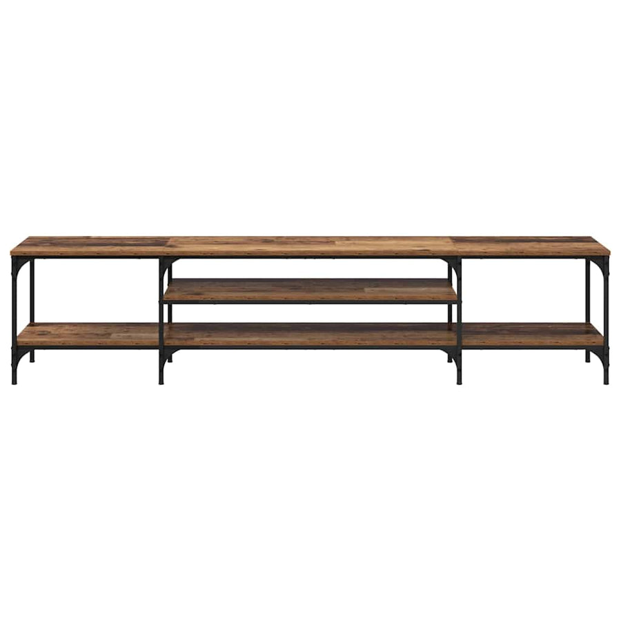 TV-kast Oud Hout 201 x 35 x 45 cm Gemonteerd hout en ijzer