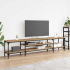 TV cabinet Artisan Oak 201 x 35 x 45 cm Assembled wood and iron