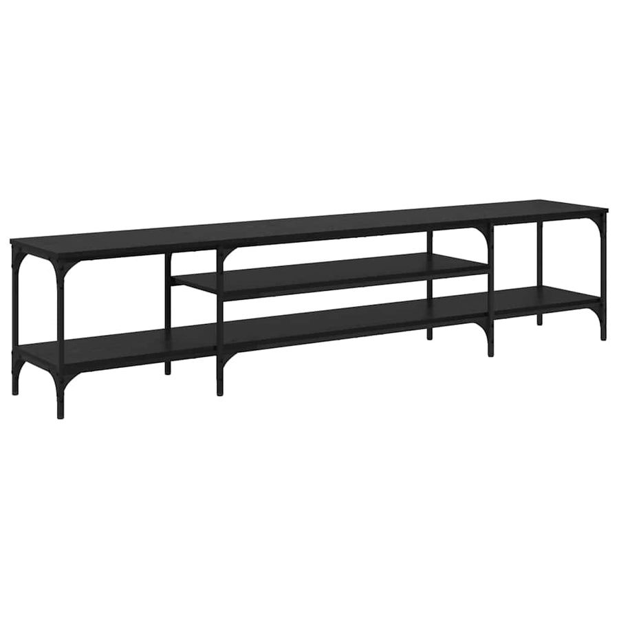 TV-kast Zwart Eiken 201 x 35 x 45 cm Gemonteerd hout en ijzer