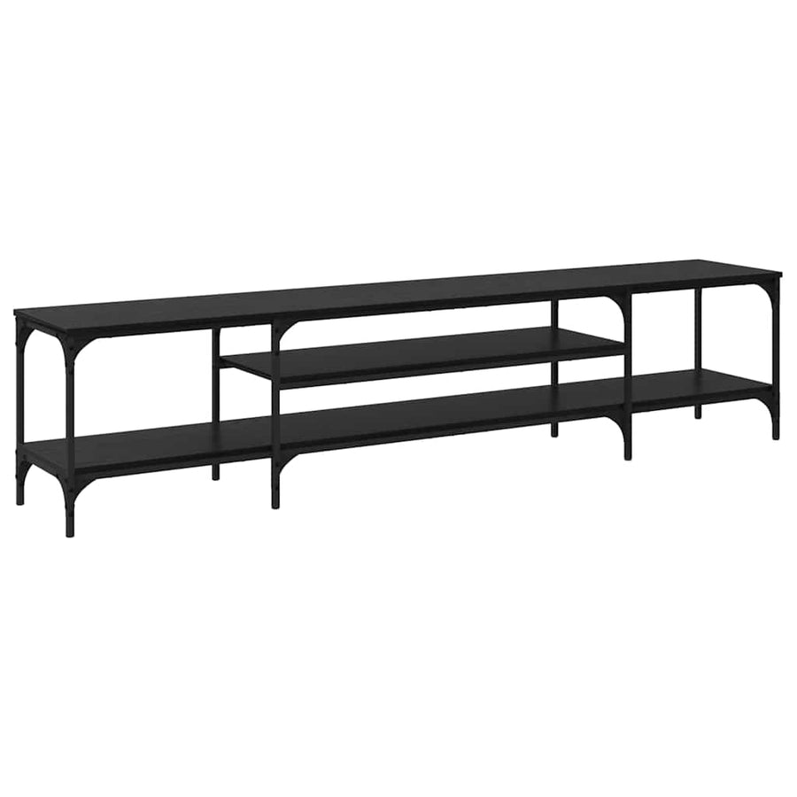 TV-kast Zwart Eiken 201 x 35 x 45 cm Gemonteerd hout en ijzer