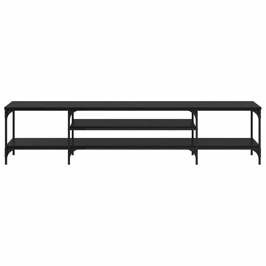 TV-kast Zwart Eiken 201 x 35 x 45 cm Gemonteerd hout en ijzer