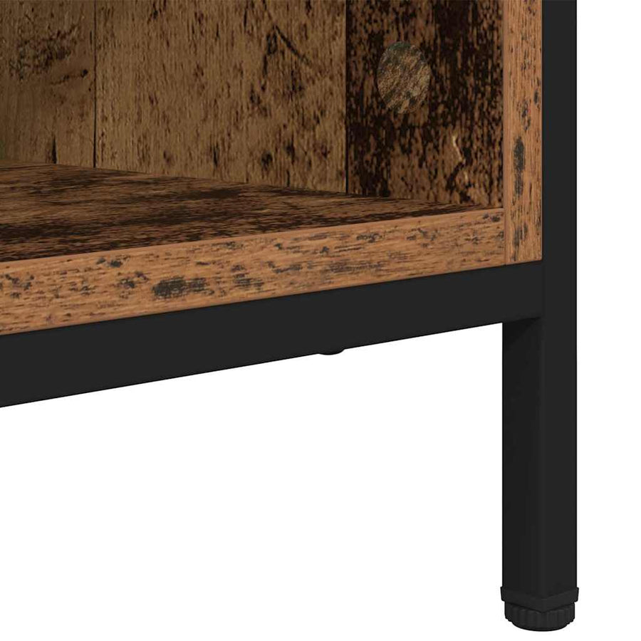 Schoenenkast Oud Hout 131 x 35 x 50 cm Gemonteerd hout en ijzer