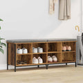 Schoenenkast Oud Hout 131 x 35 x 50 cm Gemonteerd hout en ijzer