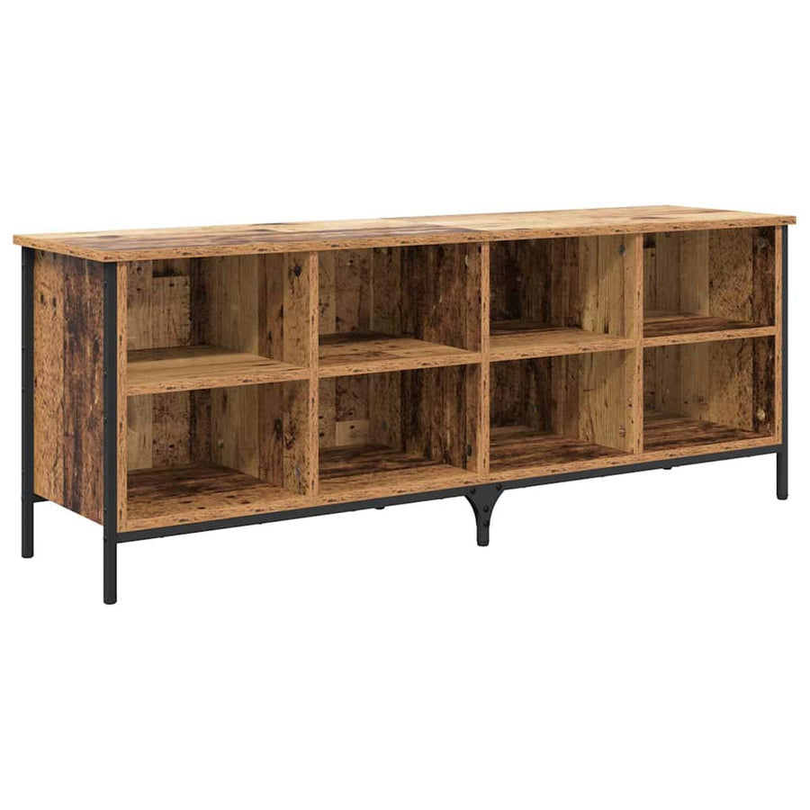 Schoenenkast Oud Hout 131 x 35 x 50 cm Gemonteerd hout en ijzer