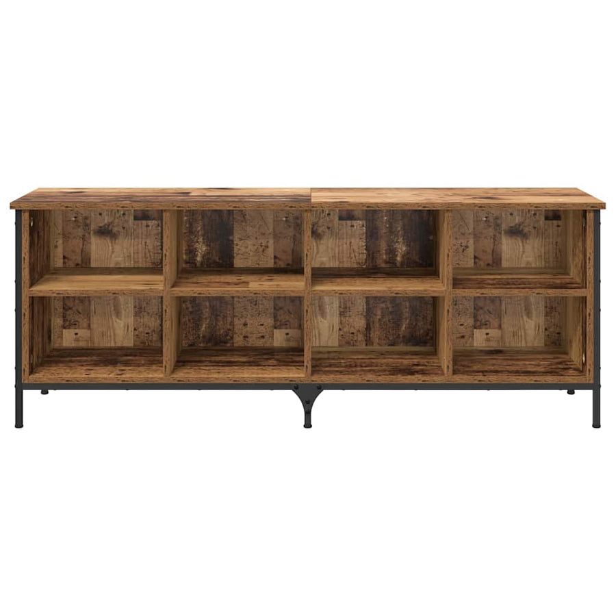Schoenenkast Oud Hout 131 x 35 x 50 cm Gemonteerd hout en ijzer