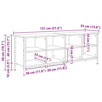 Schoenenkast Oud Hout 131 x 35 x 50 cm Gemonteerd hout en ijzer