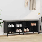 Shoe cabinet with shelf with storage Black Oak 131 x 35 x 50 cm