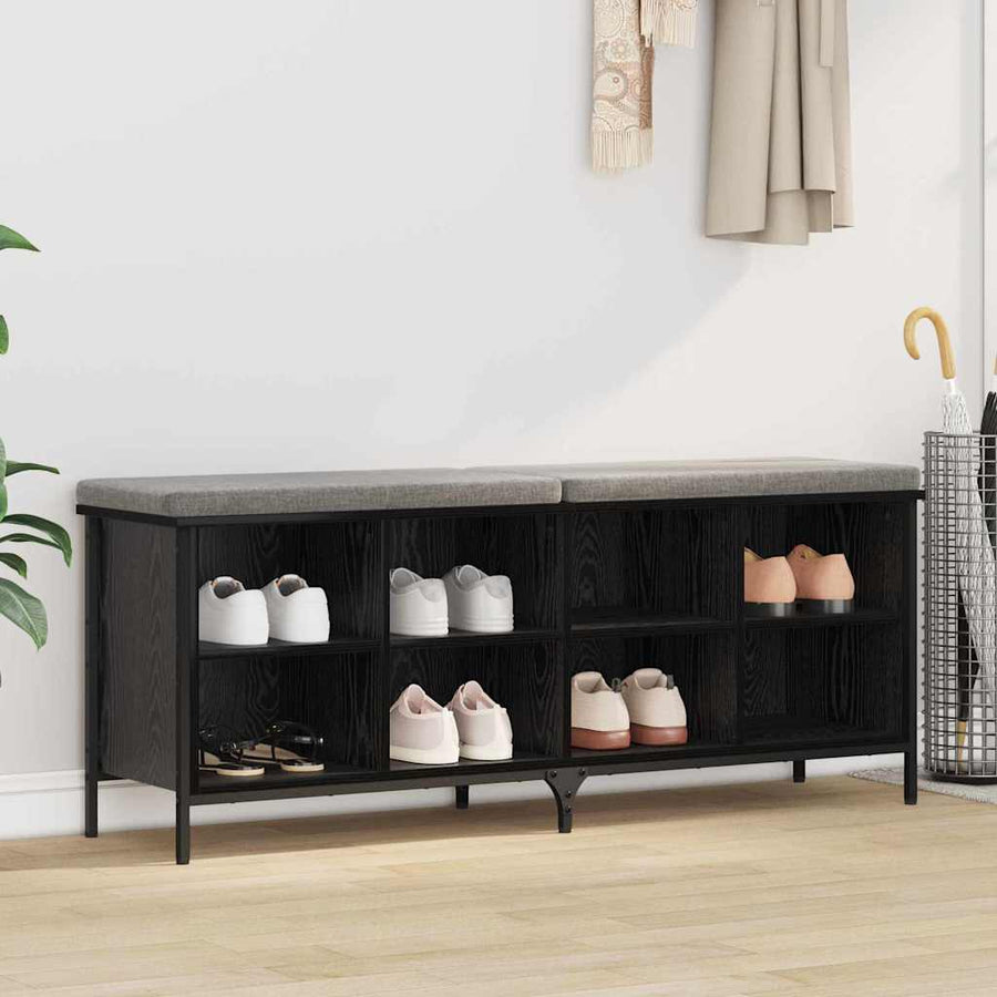 Schoenenkast met plank met opslag Zwart Eiken 131 x 35 x 50 cm
