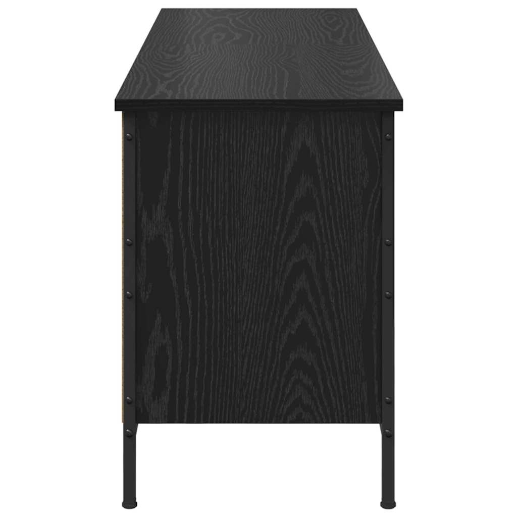 Schoenenkast met plank met opslag Zwart Eiken 131 x 35 x 50 cm