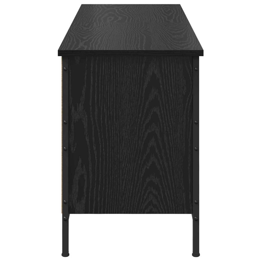 Schoenenkast met plank met opslag Zwart Eiken 131 x 35 x 50 cm