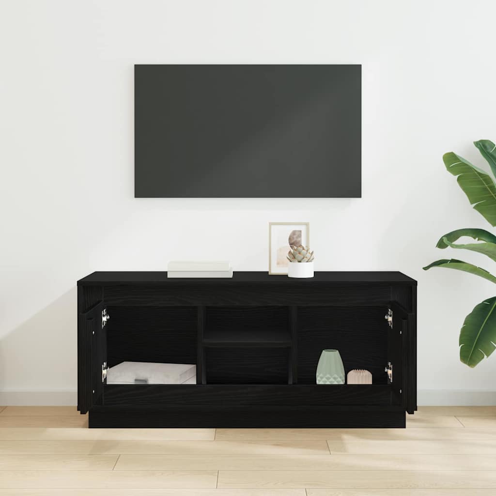 TV-kast Zwart Eiken 102 x 35 x 45 cm Bewerkt hout