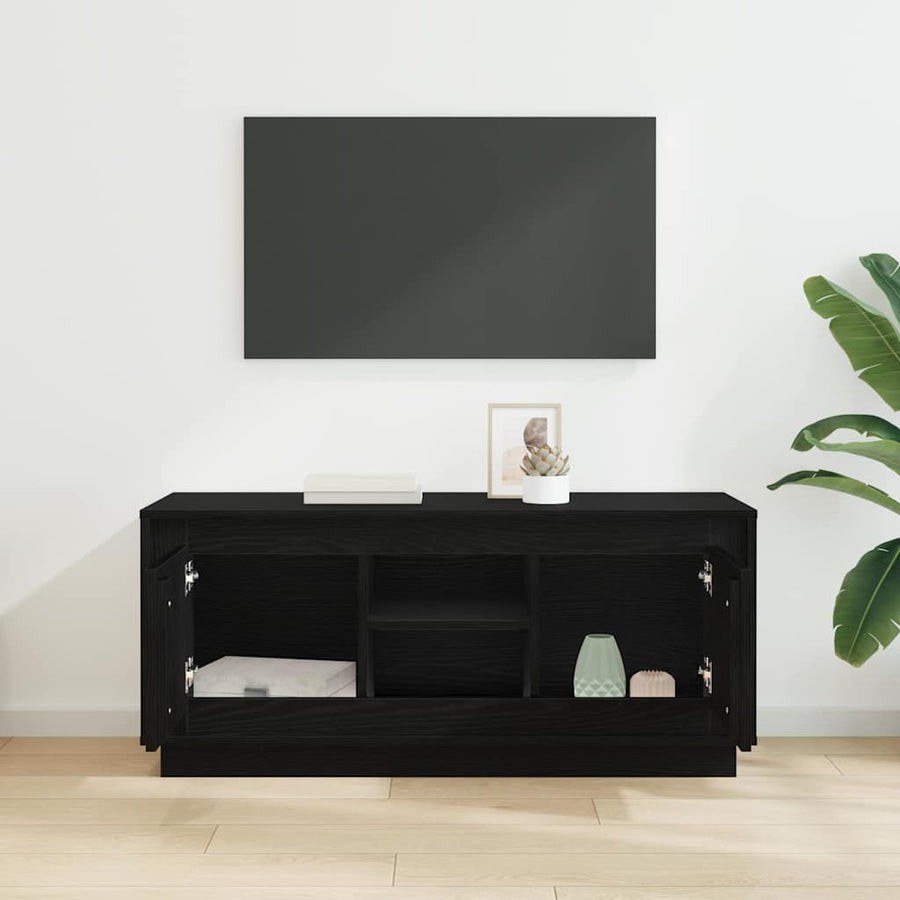 TV-kast Zwart Eiken 102 x 35 x 45 cm Bewerkt hout