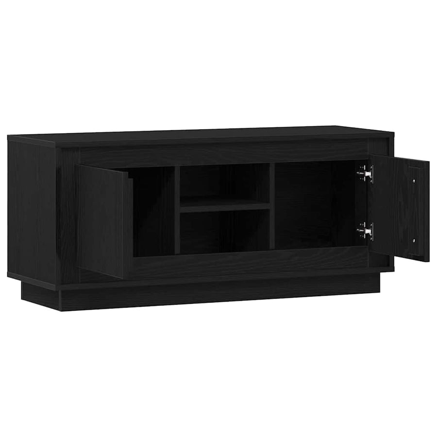 TV-kast Zwart Eiken 102 x 35 x 45 cm Bewerkt hout