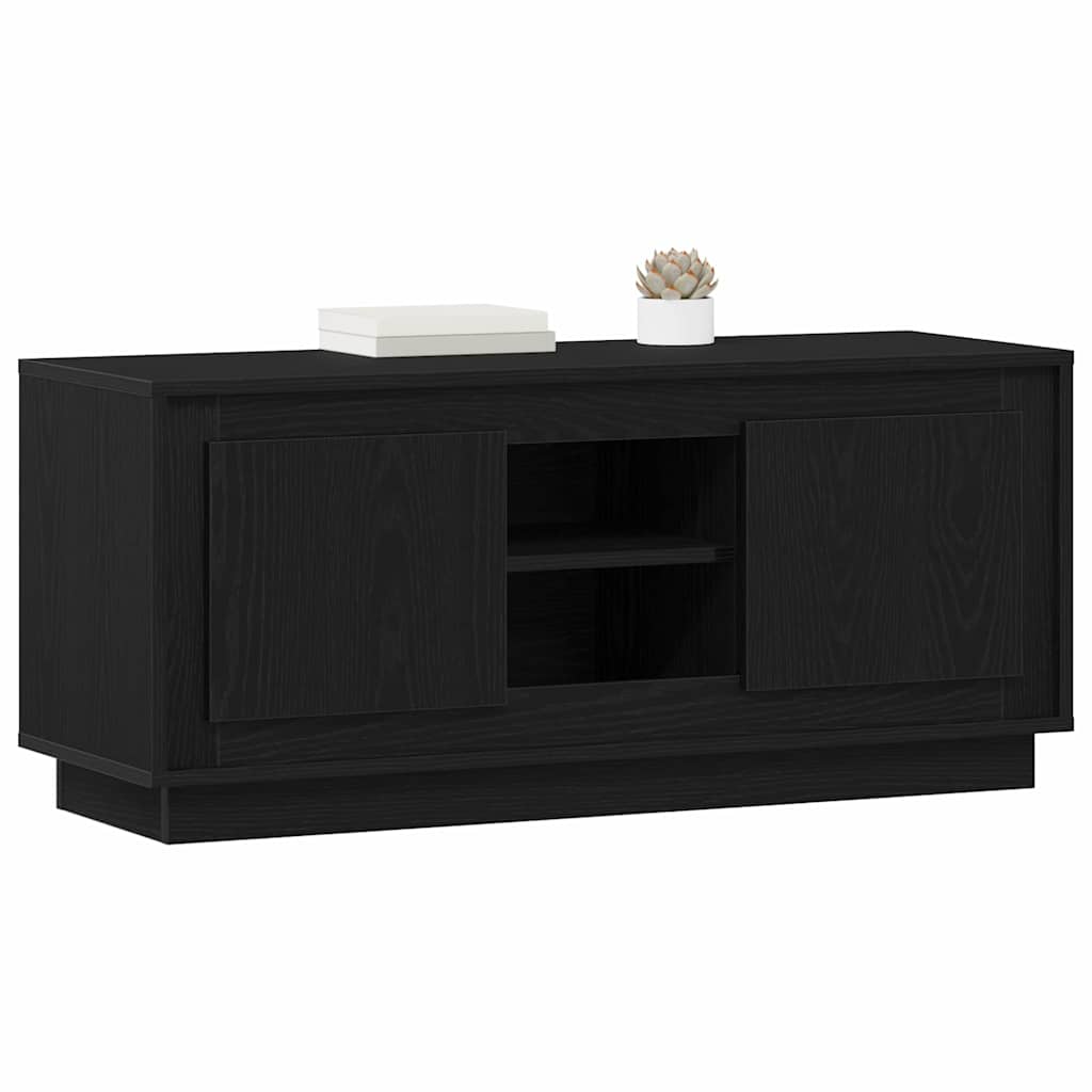 TV-kast Zwart Eiken 102 x 35 x 45 cm Bewerkt hout