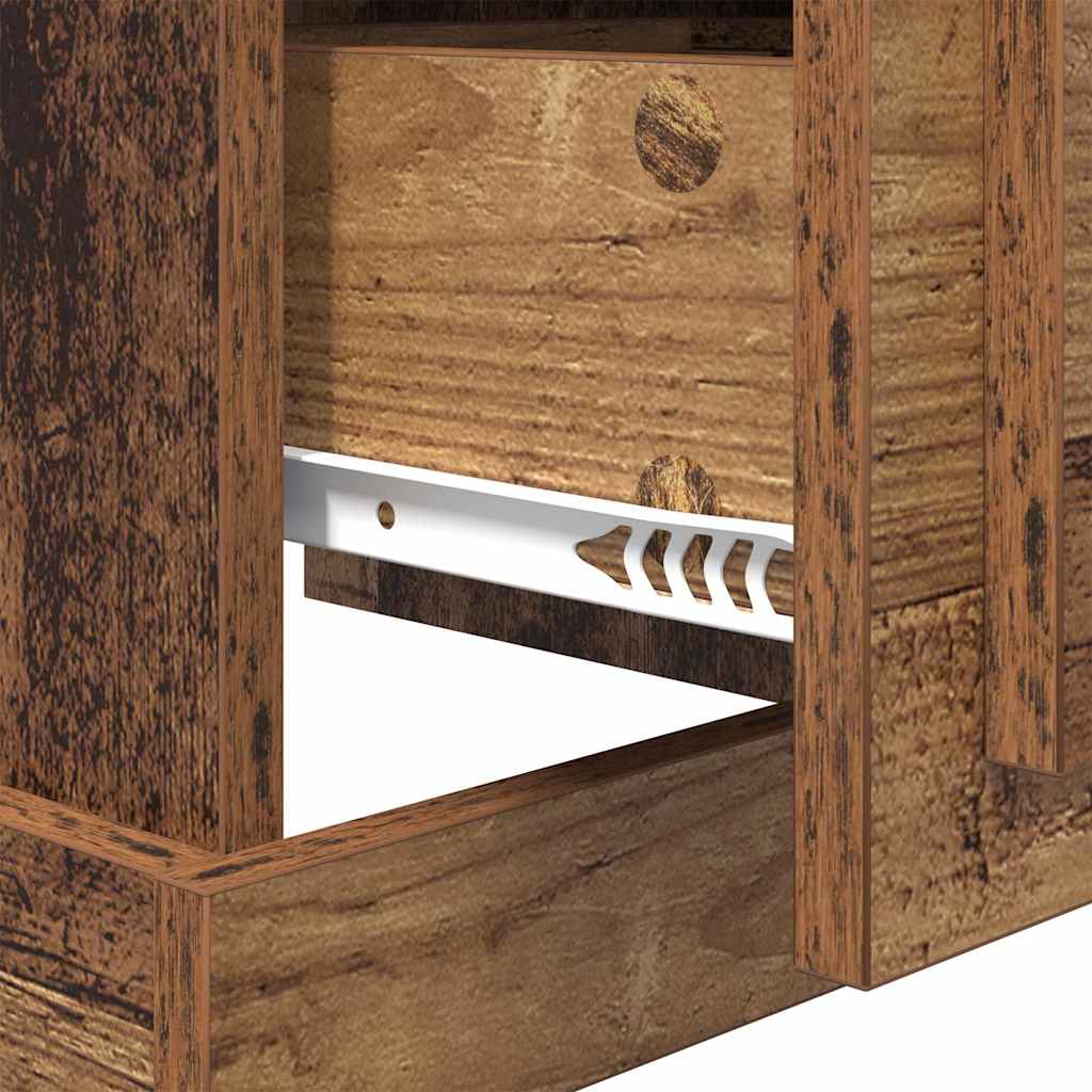 Nachtkastje 2 pcs Oudhout 39 x 39 x 47.5 cm Bewerkt hout