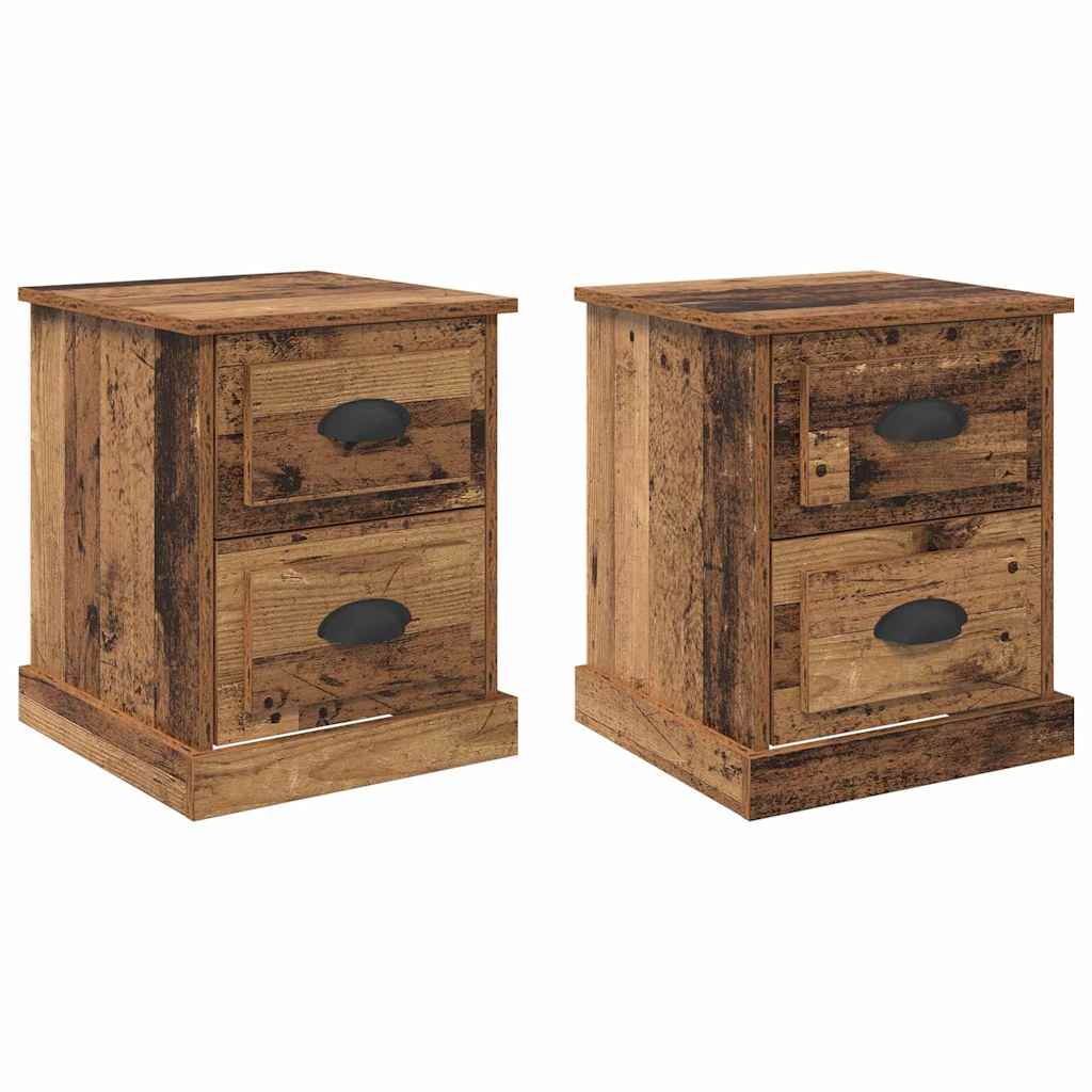 Nachtkastje 2 pcs Oudhout 39 x 39 x 47.5 cm Bewerkt hout