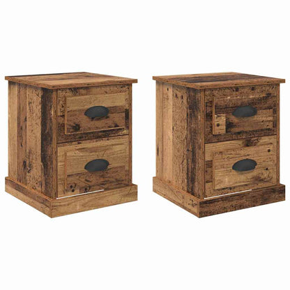 Nachtkastje 2 pcs Oudhout 39 x 39 x 47.5 cm Bewerkt hout