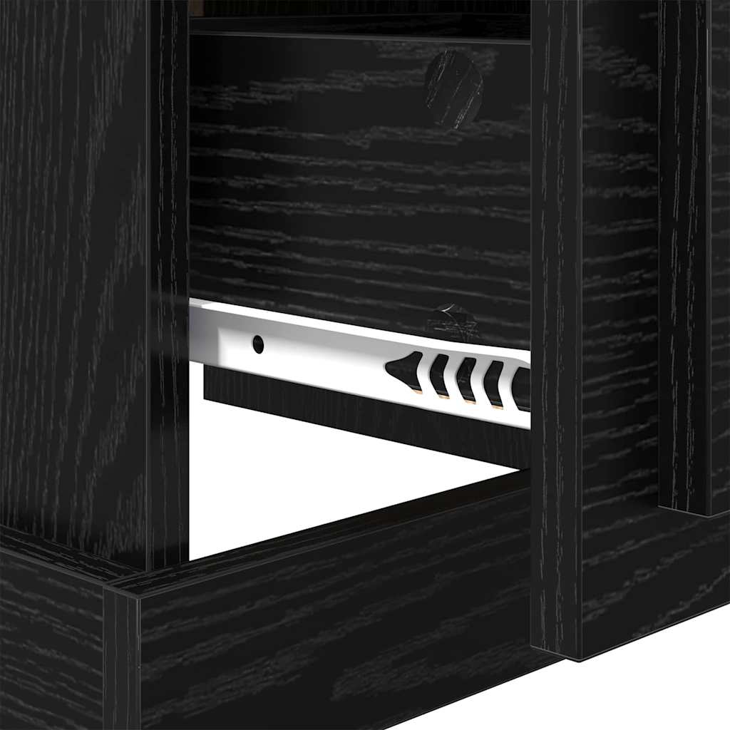 Nachtkastje 2 pcs Zwart Eiken 39 x 39 x 47.5 cm Bewerkt hout