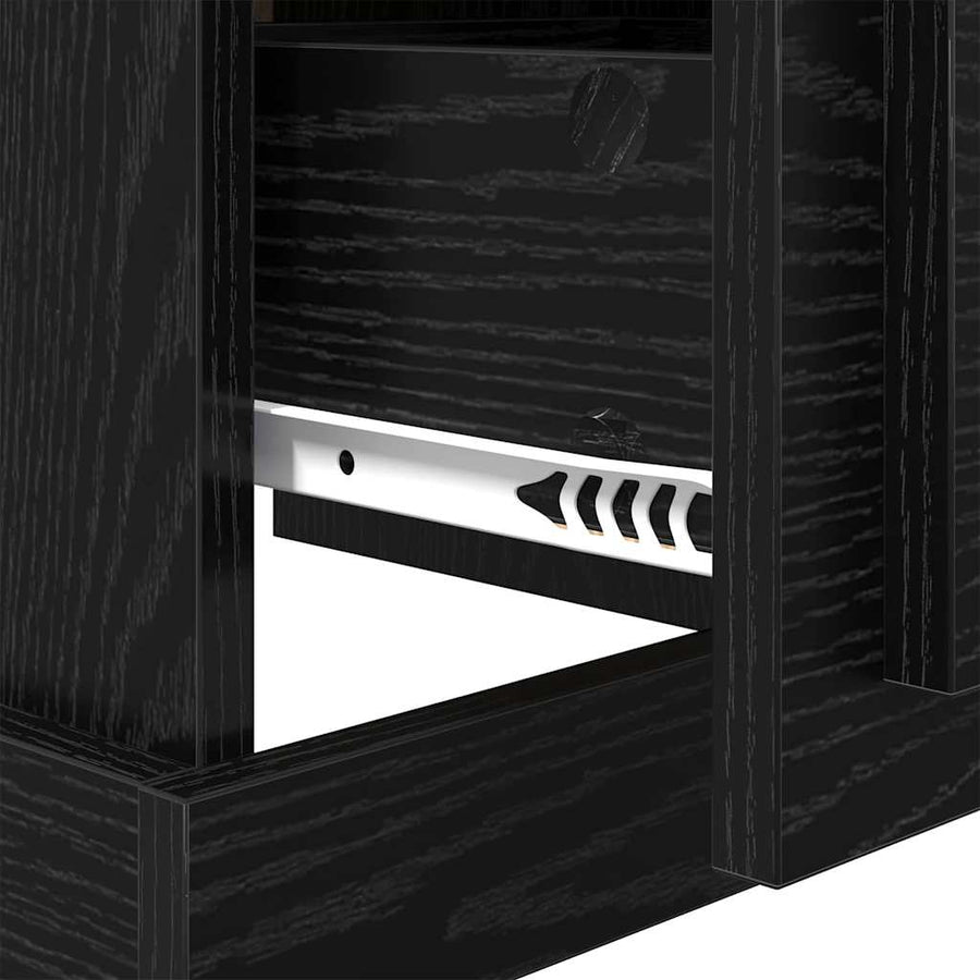 Nachtkastje 2 pcs Zwart Eiken 39 x 39 x 47.5 cm Bewerkt hout