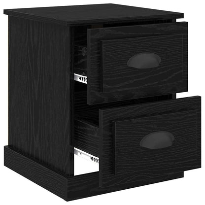 Nachtkastje 2 pcs Zwart Eiken 39 x 39 x 47.5 cm Bewerkt hout