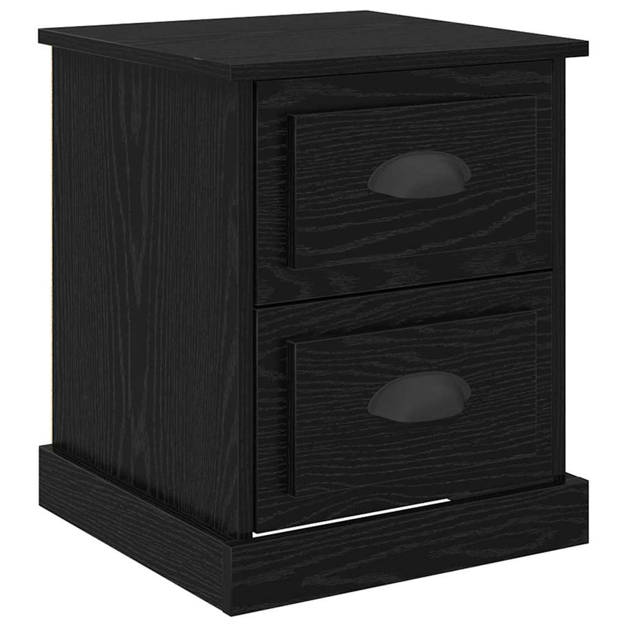 Nachtkastje 2 pcs Zwart Eiken 39 x 39 x 47.5 cm Bewerkt hout