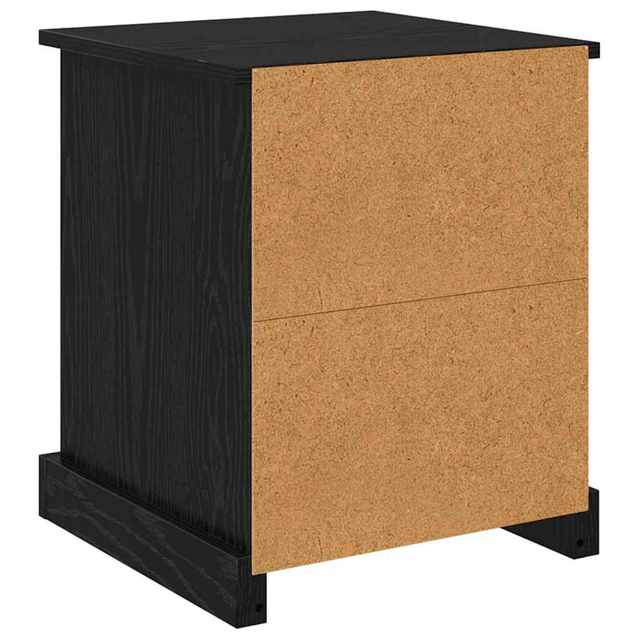 Nachtkastje 2 pcs Zwart Eiken 39 x 39 x 47.5 cm Bewerkt hout