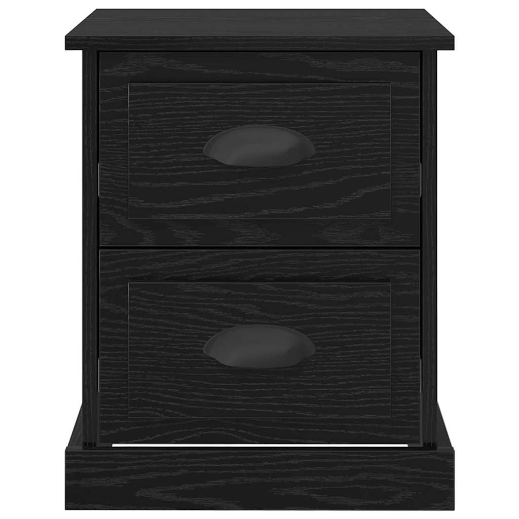 Nachtkastje 2 pcs Zwart Eiken 39 x 39 x 47.5 cm Bewerkt hout