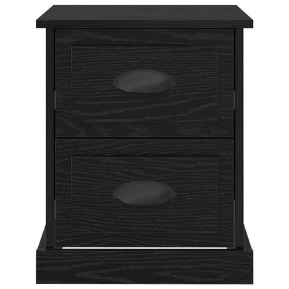 Nachtkastje 2 pcs Zwart Eiken 39 x 39 x 47.5 cm Bewerkt hout