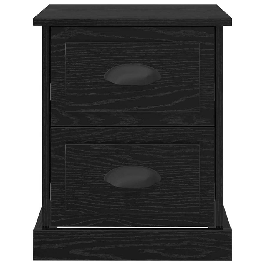 Nachtkastje 2 pcs Zwart Eiken 39 x 39 x 47.5 cm Bewerkt hout