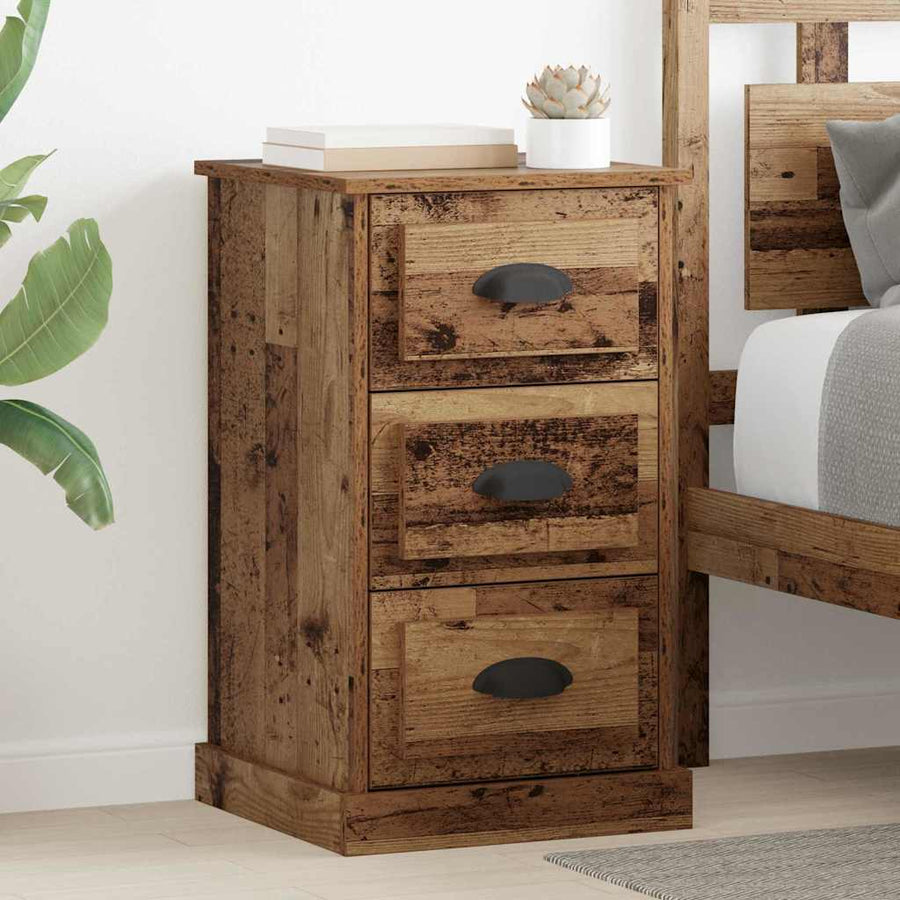 Nachtkastje met lade Oud Hout 39 x 39 x 67,5 cm Bewerkt hout