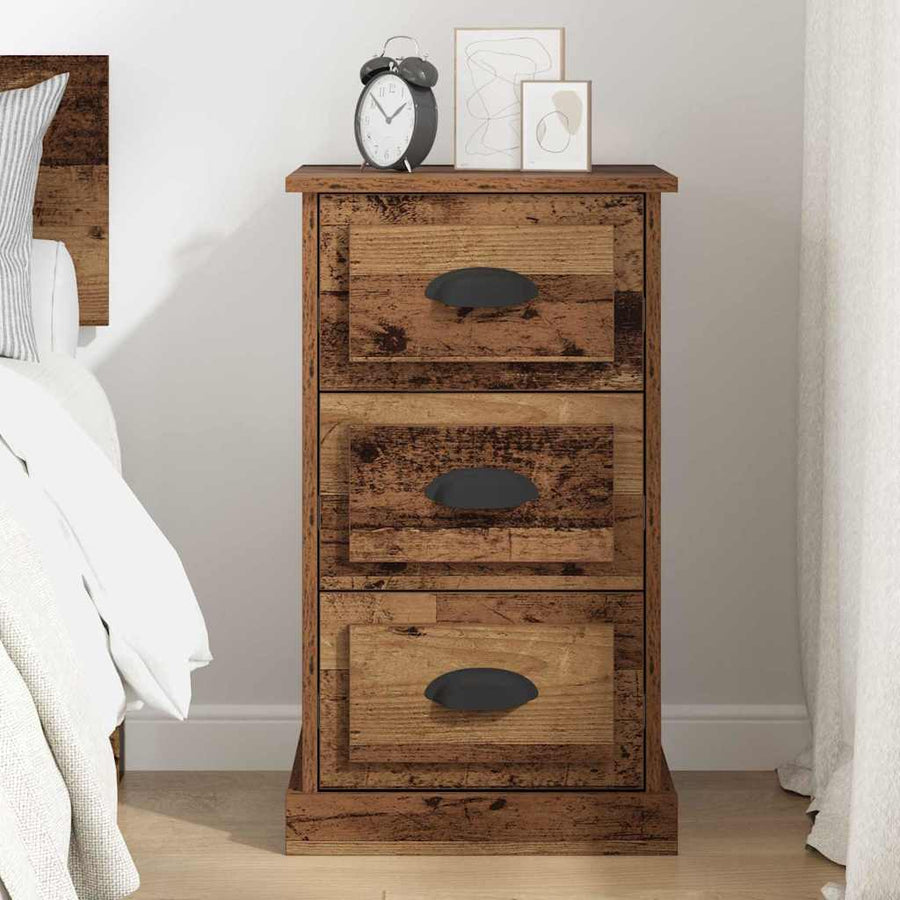Nachtkastje met lade Oud Hout 39 x 39 x 67,5 cm Bewerkt hout