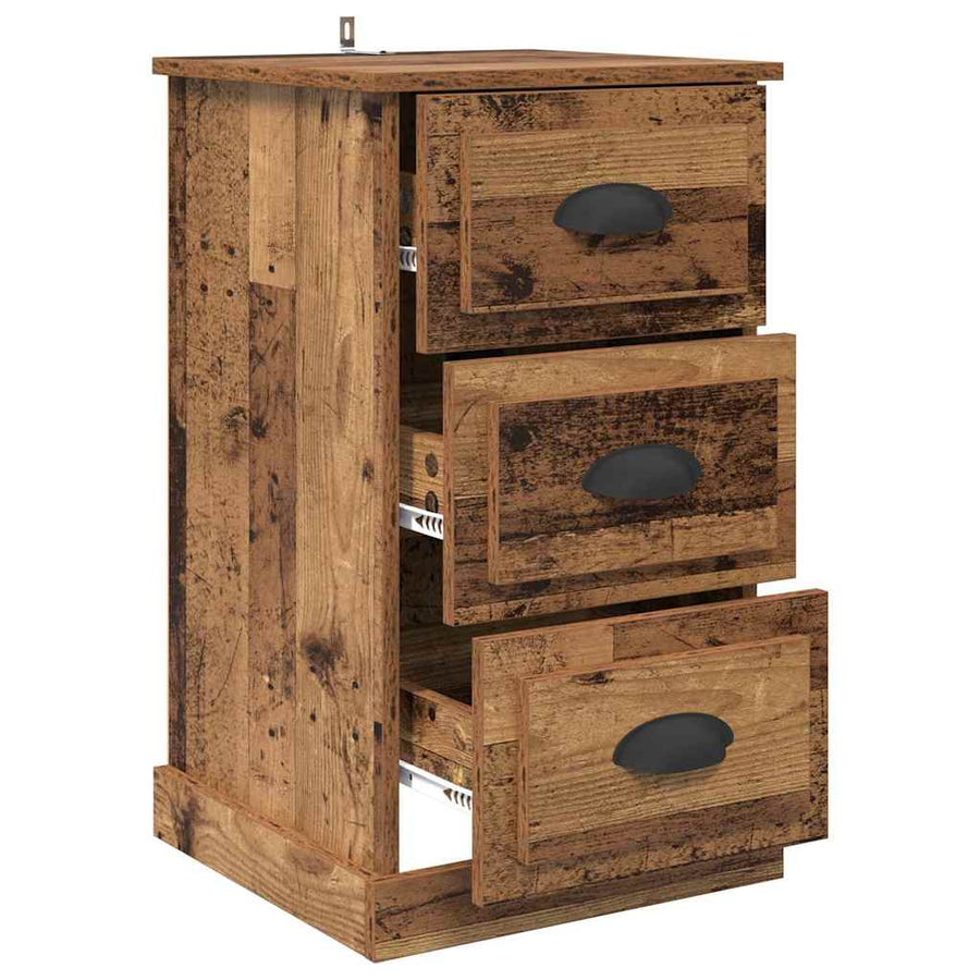 Nachtkastje met lade Oud Hout 39 x 39 x 67,5 cm Bewerkt hout