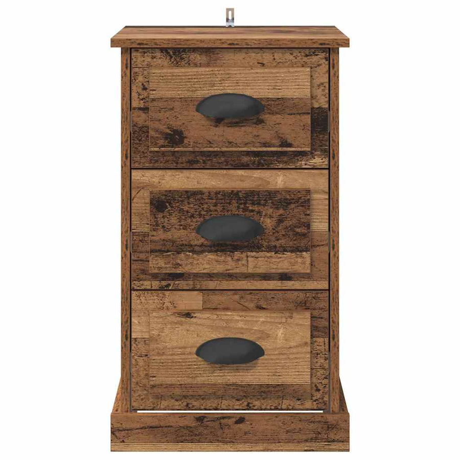 Nachtkastje met lade Oud Hout 39 x 39 x 67,5 cm Bewerkt hout