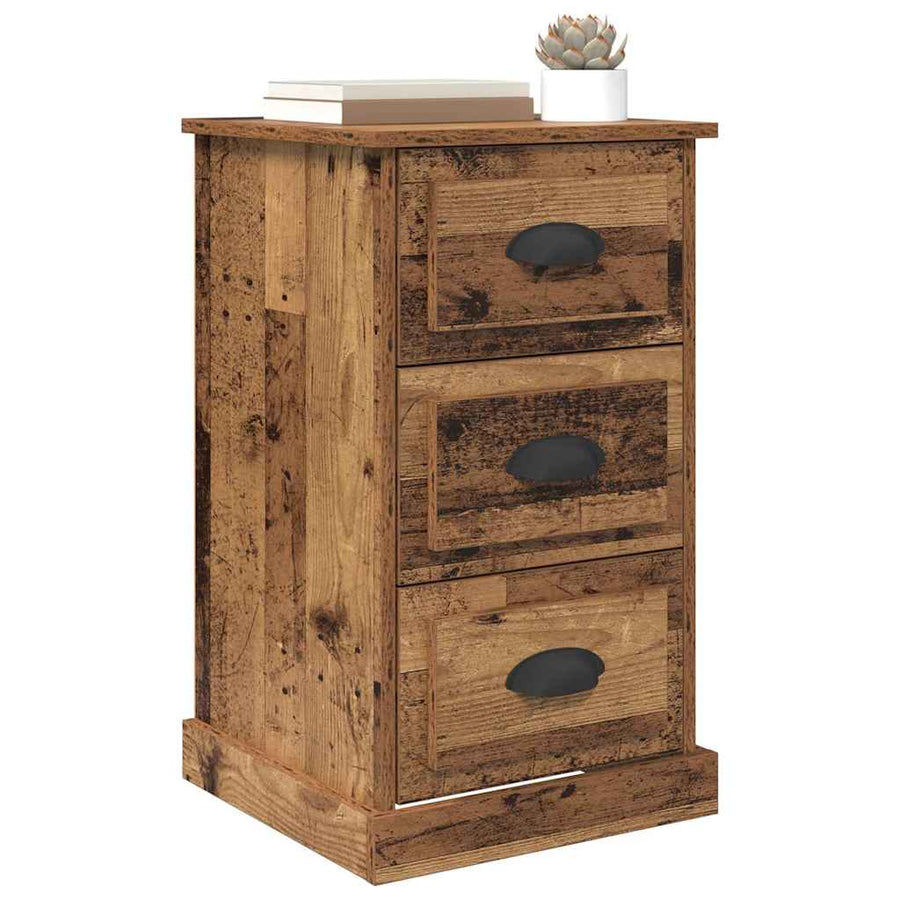 Nachtkastje met lade Oud Hout 39 x 39 x 67,5 cm Bewerkt hout