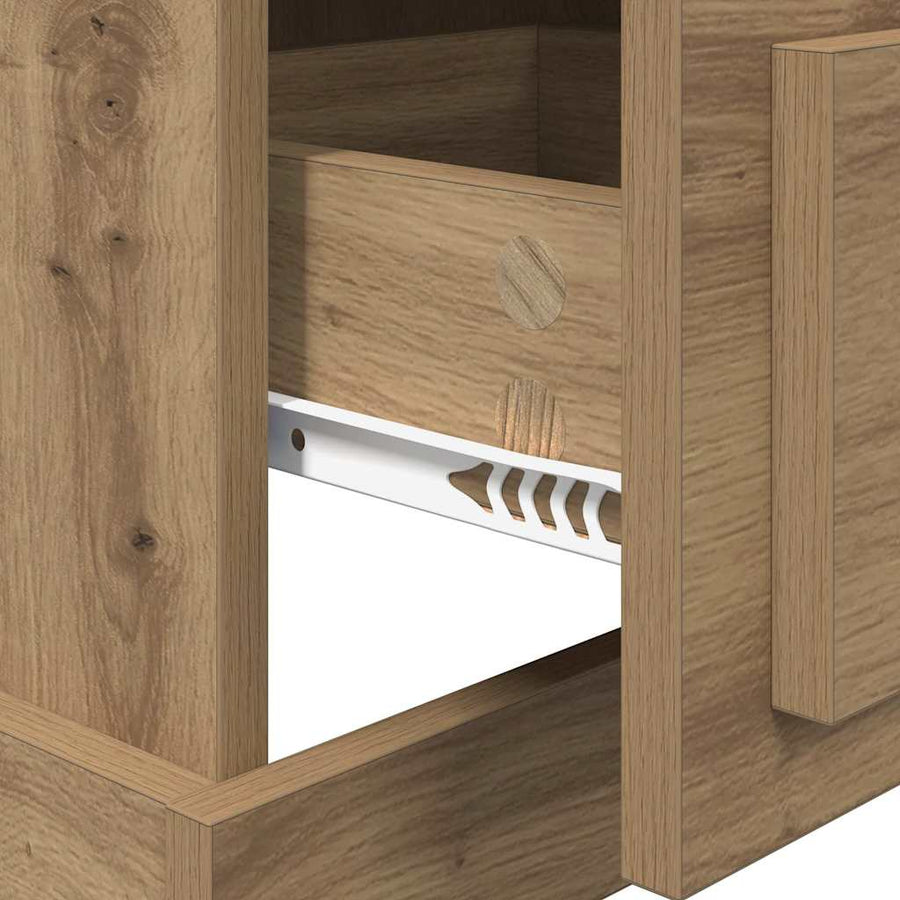 Nachtkastje Artisan Eiken 39 x 39 x 67,5 cm Bewerkt hout