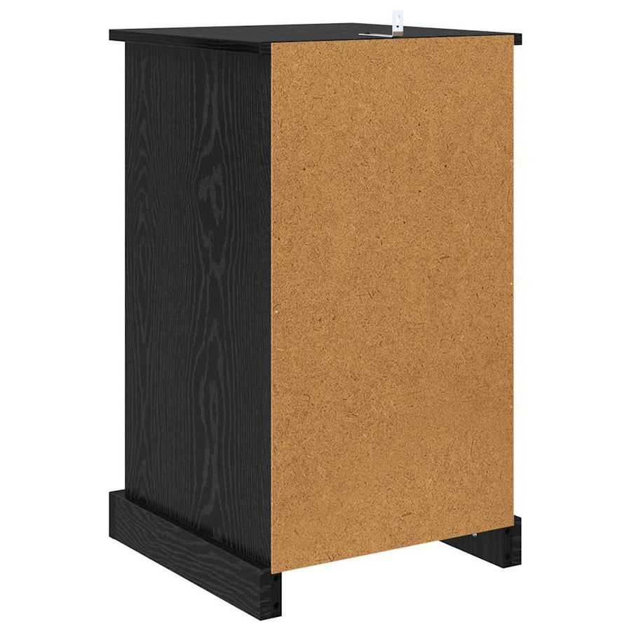 Nachtkastje met lade Zwart Eiken 39 x 39 x 67,5 cm Bewerkt hout