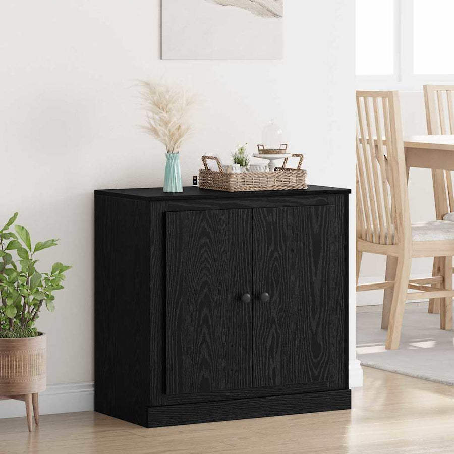 Dressoir Zwart Eiken 70 x 35,5 x 67,5 cm Bewerkt hout