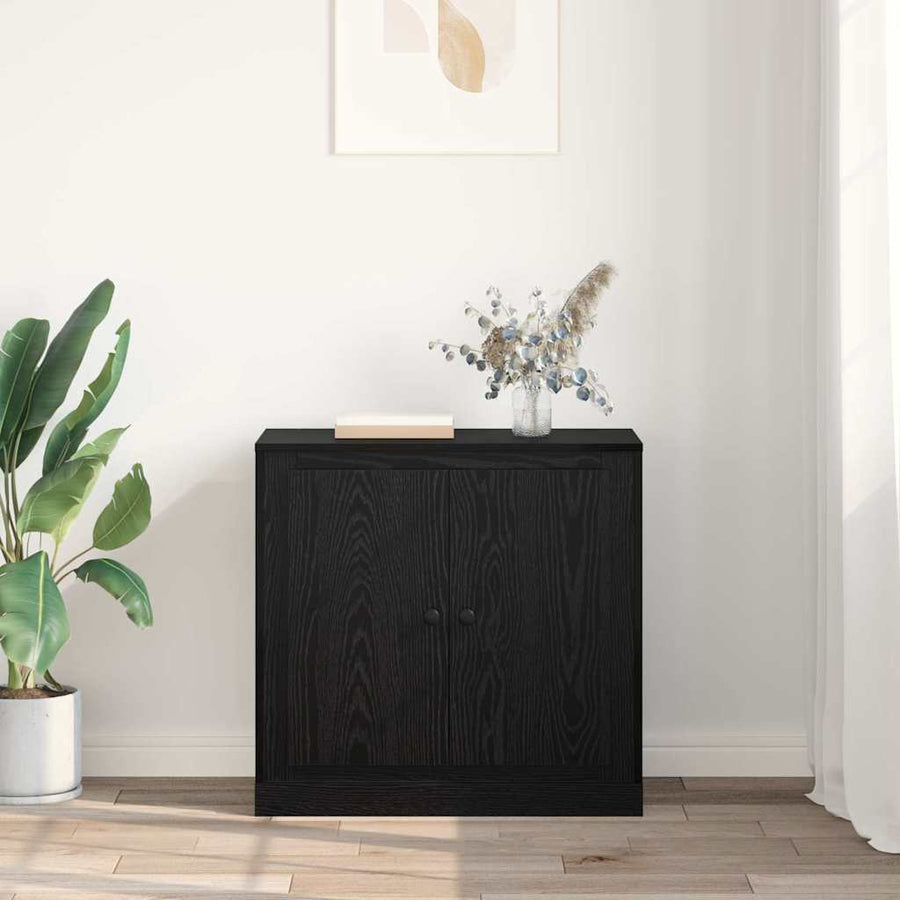 Dressoir Zwart Eiken 70 x 35,5 x 67,5 cm Bewerkt hout