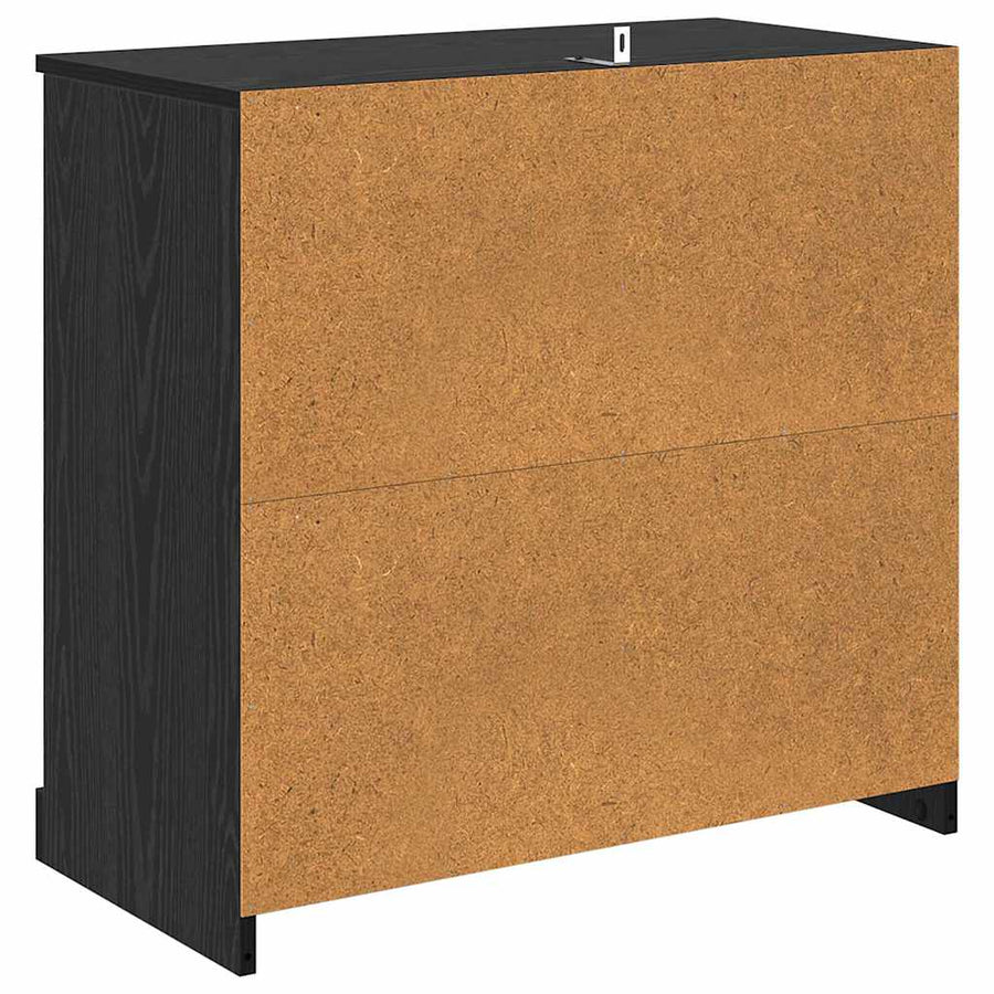 Dressoir Zwart Eiken 70 x 35,5 x 67,5 cm Bewerkt hout