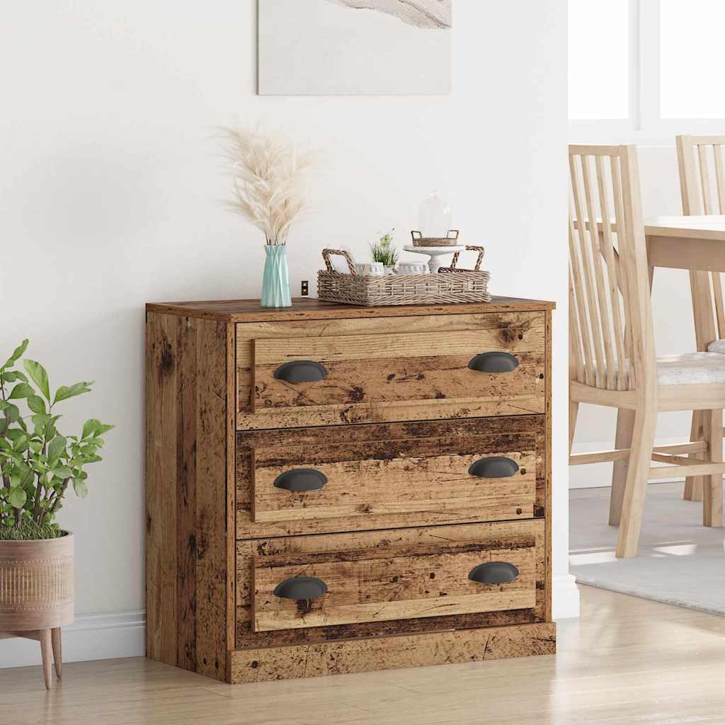 Dressoir met lade Oud Hout 70 x 35,5 x 67,5 cm Bewerkt hout