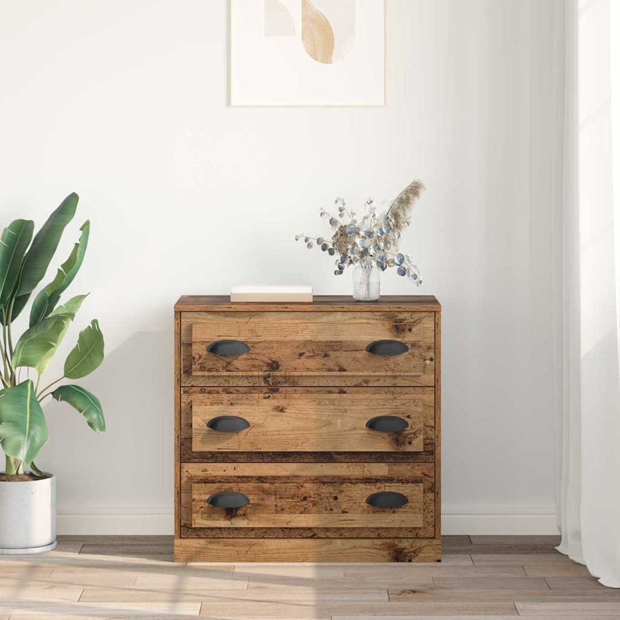 Dressoir met lade Oud Hout 70 x 35,5 x 67,5 cm Bewerkt hout