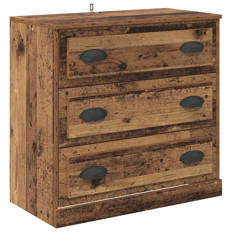 Dressoir met lade Oud Hout 70 x 35,5 x 67,5 cm Bewerkt hout