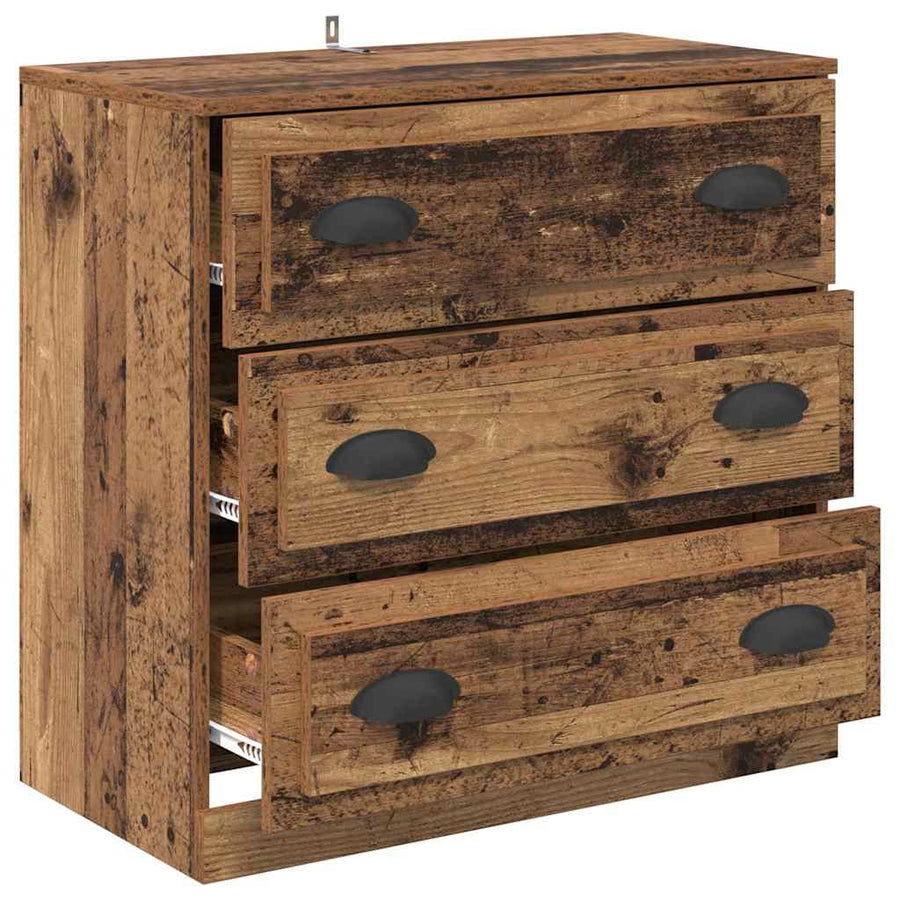 Dressoir met lade Oud Hout 70 x 35,5 x 67,5 cm Bewerkt hout