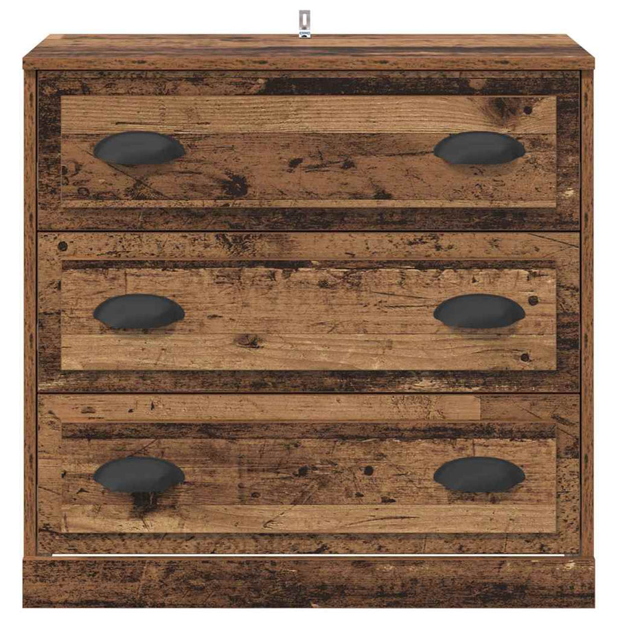 Dressoir met lade Oud Hout 70 x 35,5 x 67,5 cm Bewerkt hout