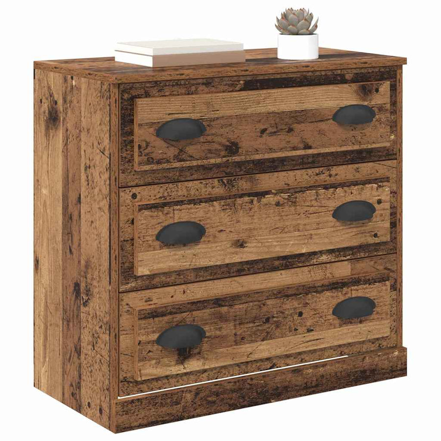 Dressoir met lade Oud Hout 70 x 35,5 x 67,5 cm Bewerkt hout